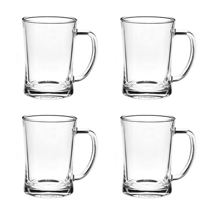 4 Pack Heavy Large Beer Glasses with Handle - 22 Ounce Glass Beer Steins, Traditional Beer Mug glasses Set